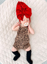 Load image into Gallery viewer, Knotted Shortalls Cheetah Print
