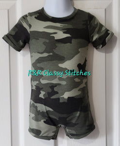 Camo t shirt romper