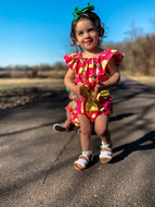 Tie Romper (pink/yellow)