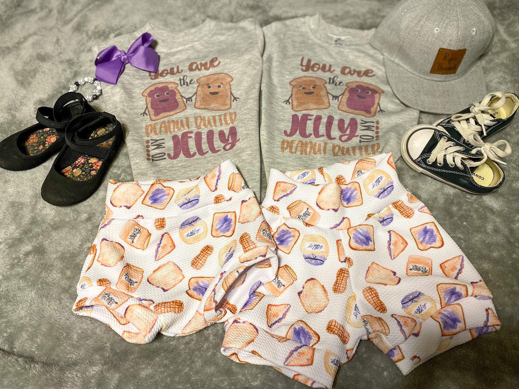 Pb&j t shirt bummies or shorties set